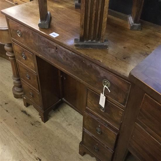 19C Georgian style mahogany kneehole desk(-)
